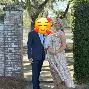 Petal & Pup One-Shoulder Floral Maxi Dress in Pink and Green